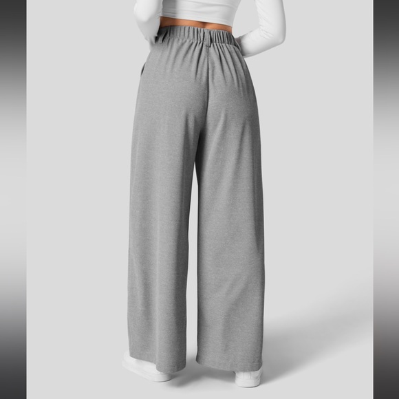 Halara High Waisted Plicated Side Pocket Wide Leg Waffle Work Pants Small NEW!! - Picture 3 of 7